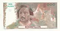 Francia 100 Francs - Balzac 1980 - Proof recto & verso with watermark and sign - Serial A.007 - Echantillon - AU+