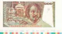 Francia 100 Francs - Balzac 1980 - Proof recto verso with watermark and colors code - Serial L.012 - Echantillon - AU+