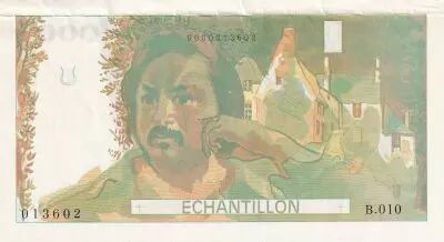 Francia 100 Francs - Balzac 1980 - Proof recto verso without watermark - Serial varieties - Echantillon - AU / P.UNC