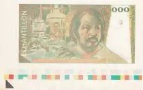 Francia 100 Francs - Balzac 1980 - Proof recto verso without watermark with color code - Echantillon - UNC