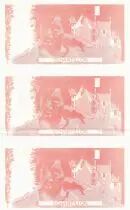 Francia 100 Francs - Balzac 1980 - Sheet of 3 banknotes - Proof withtout watermark - back red, recto yellow - Echantillon -  AU 