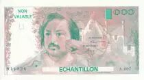 Francia 100 Francs - Balzac 1980 - With sign - Serial A.007 - Echantillon - UNC