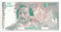 Francia 100 Francs - Balzac 1980 - Without sign - Serial L.008 - Echantillon - P.UNC