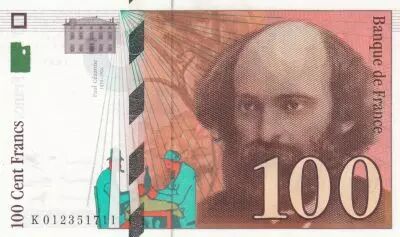 Francia 100 Francs - Cezanne - 1997 - Serial K012