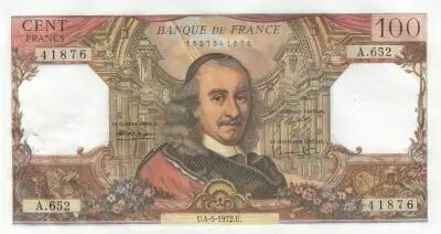 Francia 100 Francs - Corneille -  04-05-1972 - Serial A.652