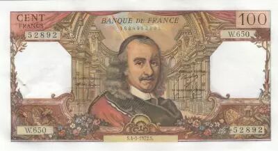 Francia 100 Francs - Corneille -  07-10-1971 - Serial W.650