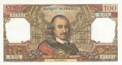 Francia 100 Francs - Corneille - 01-07-1971 - Serial N.575