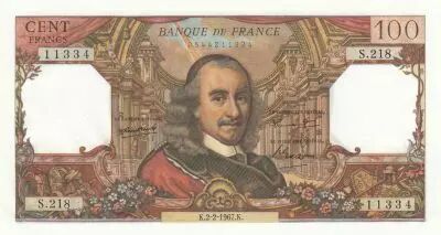 Francia 100 Francs - Corneille - 02-02-1967 - Serial S.218