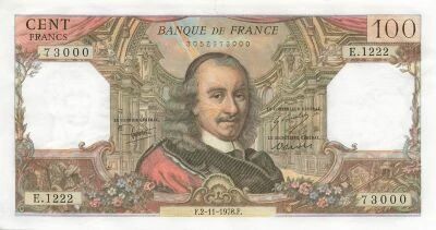 Francia 100 Francs - Corneille - 02-11-1978 - Serial E.1222