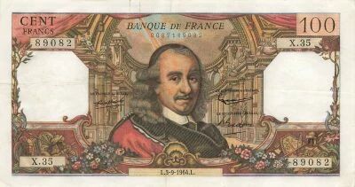 Francia 100 Francs - Corneille - 03-09-1964 - Serial X.35