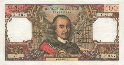 Francia 100 Francs - Corneille - 04-02-1965 - Serial G.71