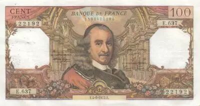 Francia 100 Francs - Corneille - 04-05-1972 - Serial E.637