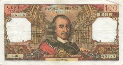 Francia 100 Francs - Corneille - 05-02-1970 - Serial D.461