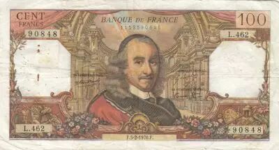Francia 100 Francs - Corneille - 05-02-1970 - Serial L.462