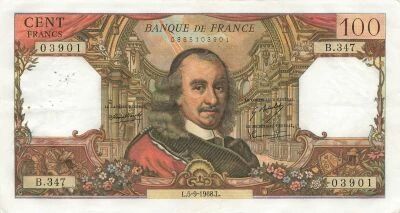 Francia 100 Francs - Corneille - 05-09-1968 - Serial B.347