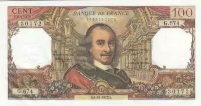 Francia 100 Francs - Corneille - 05-10-1972 - Serial G.674