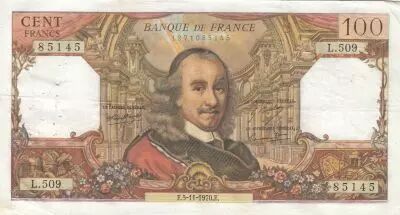 Francia 100 Francs - Corneille - 05-11-1970 - Serial L.509
