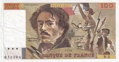Francia 100 Francs - Delacroix - 1978 - Serial H.2 - P.154