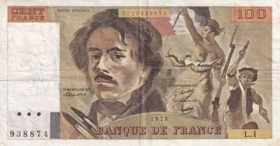 Francia 100 Francs - Delacroix - 1978 - Serial L.1 - P.154