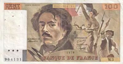 Francia 100 Francs - Delacroix - 1978 - Serial W.5 - P.154