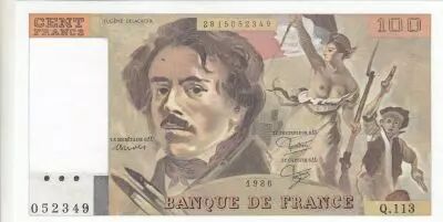 Francia 100 Francs - Delacroix - 1986 - Serial Q.113