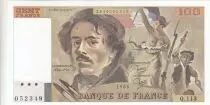 Francia 100 Francs - Delacroix - 1986 - Serial Q.113