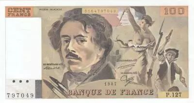Francia 100 Francs - Delacroix - 1987 - Serial P.127