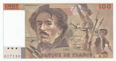 Francia 100 Francs - Delacroix - 1991 - Serial H.287