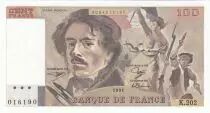 Francia 100 Francs - Delacroix - 1991 - Serial K.202