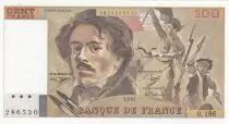 Francia 100 Francs - Delacroix - 1991 - Serial O.186