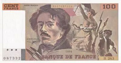 Francia 100 Francs - Delacroix - 1994 - Serial H.263 - P.154