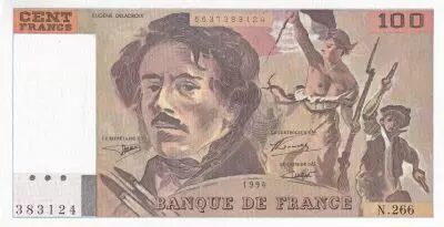 Francia 100 Francs - Delacroix - 1994 - Serial N.266 - P.154