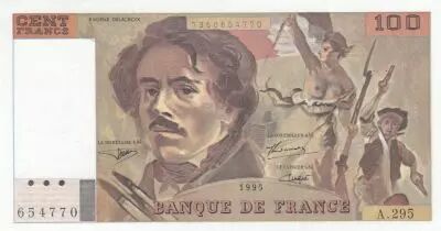 Francia 100 Francs - Delacroix - 1995 - Serial A.295