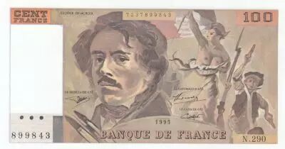 Francia 100 Francs - Delacroix - 1995 - Serial N.290