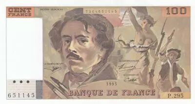 Francia 100 Francs - Delacroix - 1995 - Serial P.295