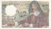 Francia 100 Francs - Descartes - 23-03-1944 - Serial E.88 - P.101