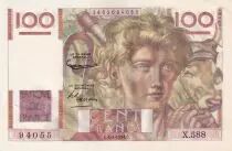 Francia 100 Francs - Jeune Paysan - Reversed watermark - 04-03-1954 - Serial X.588 - P.128