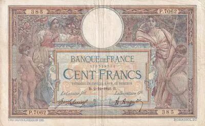 Francia 100 Francs - Luc Olivier Merson - 02-12-1920 - Serial P.7062 - F - P.69