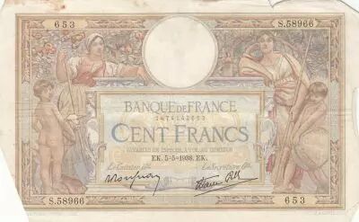 Francia 100 Francs - Luc Olivier Merson - 05-05-1938 - Serial S.58966