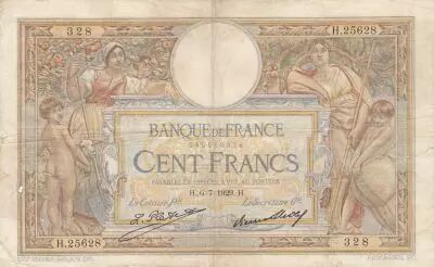 Francia 100 Francs - Luc Olivier Merson - 06-07-1929 - Serial H.25628