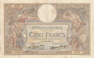 Francia 100 Francs - Luc Olivier Merson - 08-12-1928 - Serial J.23553