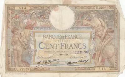 Francia 100 Francs - Luc Olivier Merson - 11-10-1928 - Serial U.22959