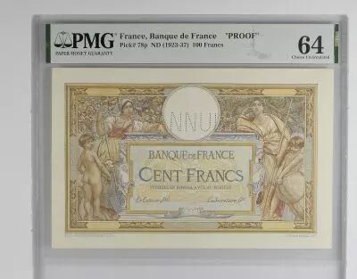 Francia 100 Francs - Luc Olivier Merson - 1923-1937 - Serial Cancelled - PMG 64