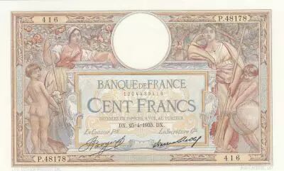 Francia 100 Francs - Luc Olivier Merson - 25-04-1935 -  Serial P.48178
