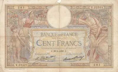 Francia 100 Francs - Luc Olivier Merson - 29-08-1928 - Serial V.22521