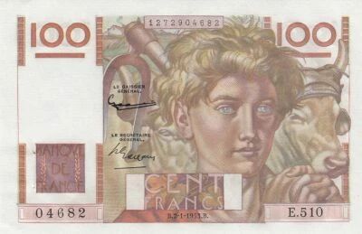 Francia 100 Francs - Peasant - 02-01-1953 - Series E.510