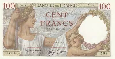 Francia 100 Francs - Sully - 09-01-1941 - Serial F.17888