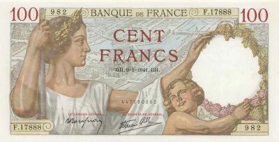 Francia 100 Francs - Sully - 09-01-1941 - Serial F.17888