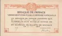 Francia 100 Francs - Versement d\'or pour la d�fense nationale - 14-12-1915 - VF+