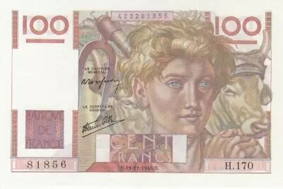 Francia 100 Francs - Young Farmer - 19-12-1946 - Serial H.170